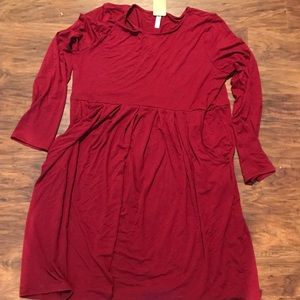 Maroon pocket dress